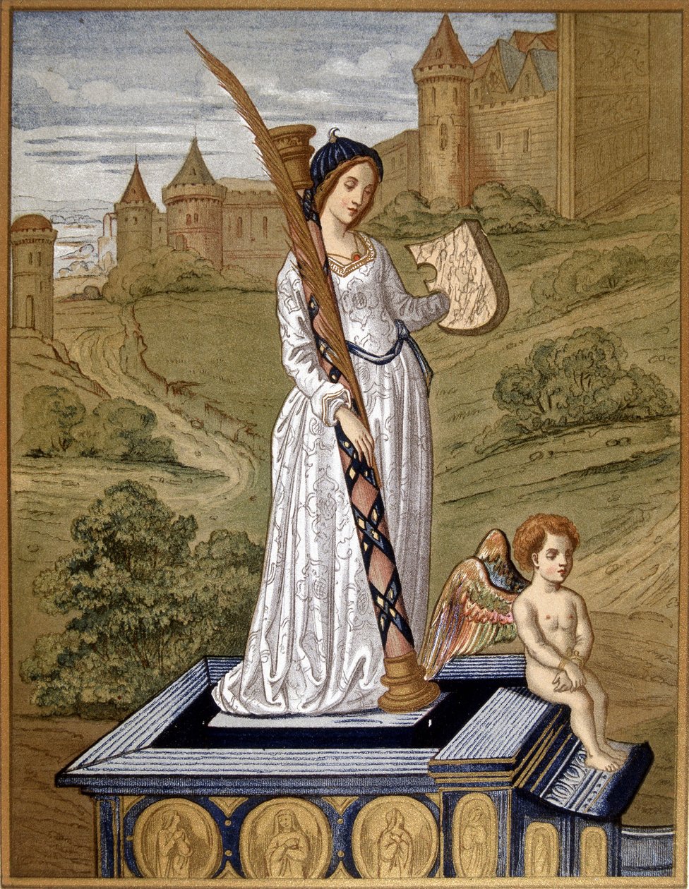 Laure leads love to the temple of chastity (Laura de Noves بواسطة فنان غير معروف