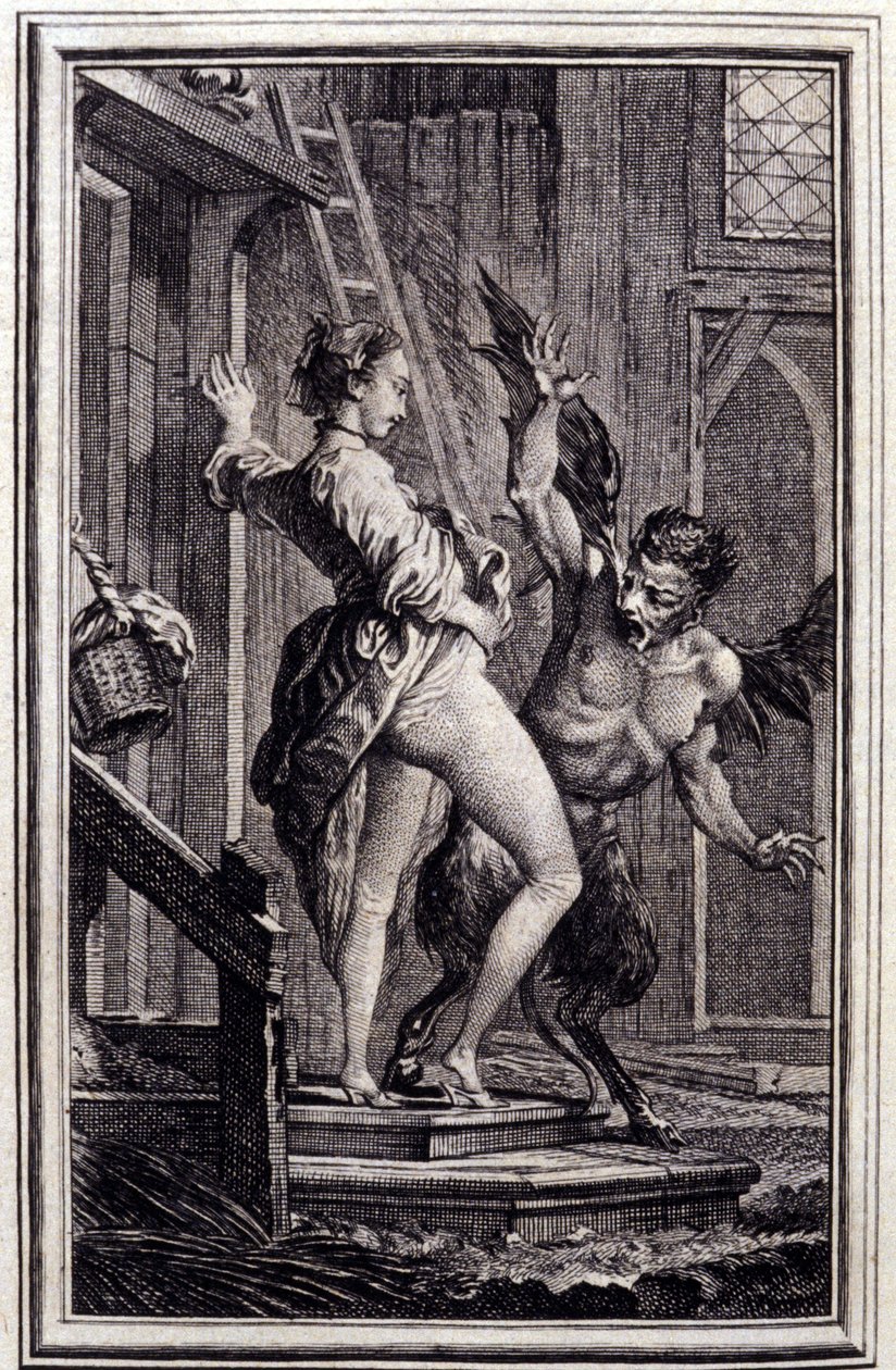 Le Diable de Papefiguiere- في "" حكايات وقصص قصيرة في الشعر "لجين لافونتين. 1762. بواسطة تشارلز أيزن