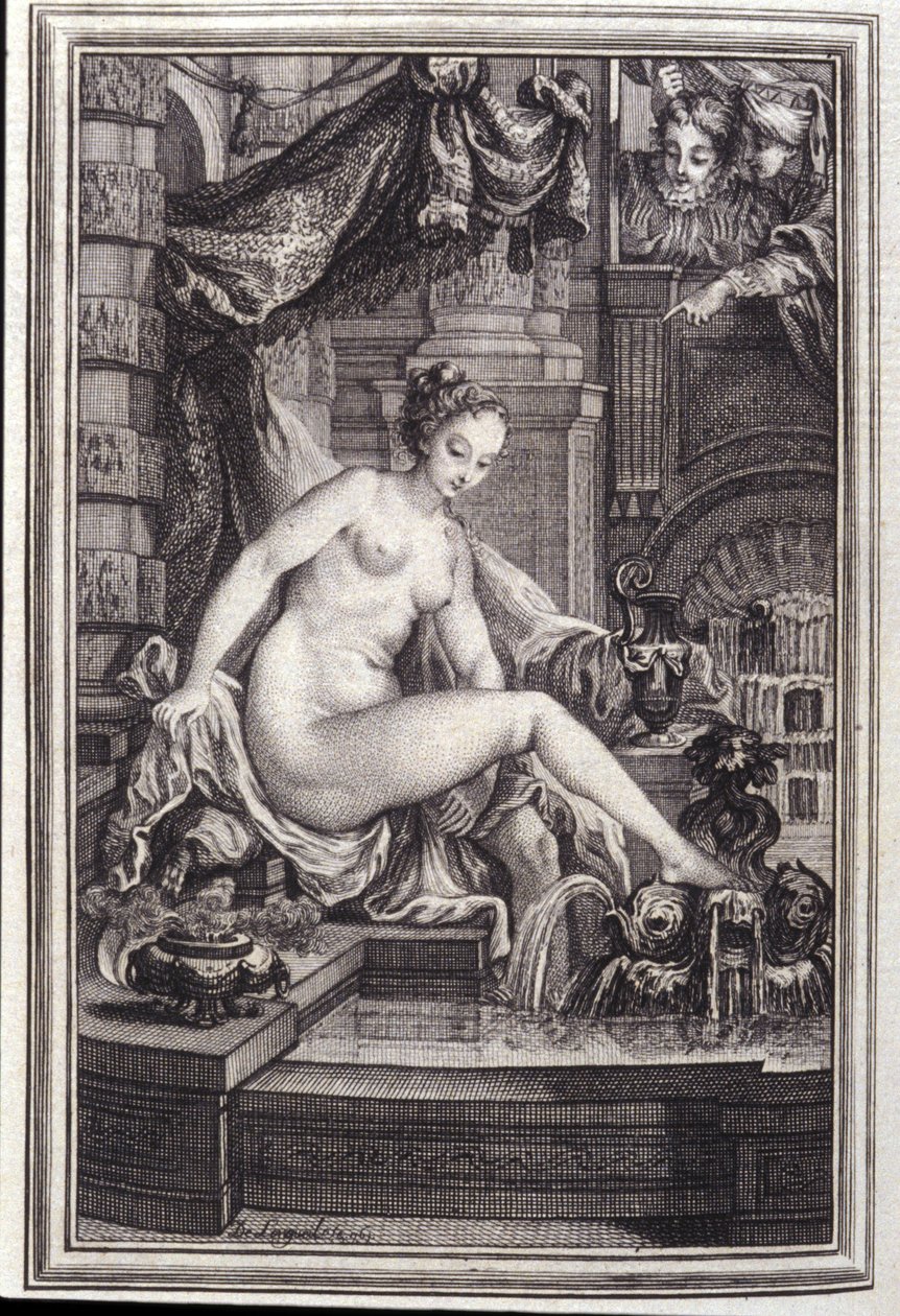 الملك كانداول والسيد في اليمين - في "حكايات وأخبار في الشعر" لجين لافونتين. 1762. بواسطة فنان غير معروف