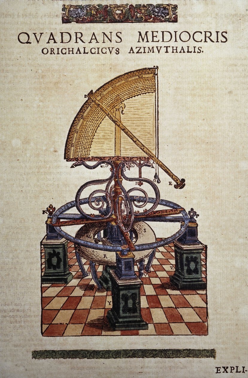 Le quadrant azimutal "" in astronomy Instituatis Machanic "بقلم Tycho Brahe (1546-1601) ، Wandsbeck بواسطة فنان غير معروف