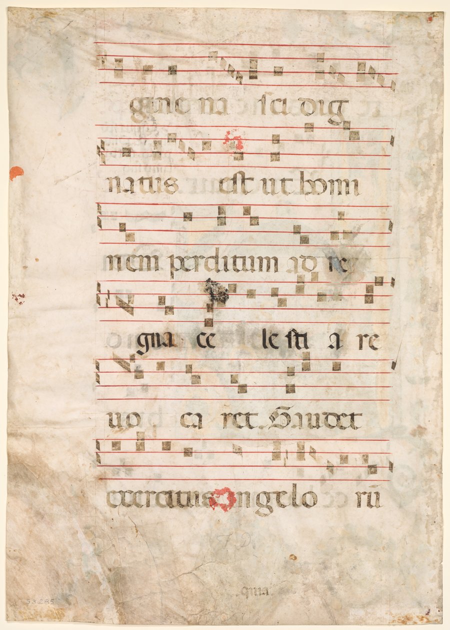 ورقة من Antiphonary: الموسيقى (ظهر) بواسطة فنان غير معروف