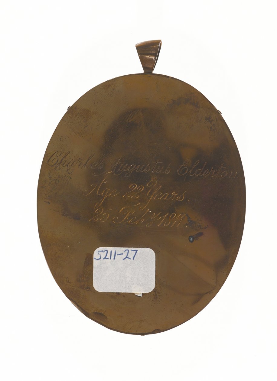 الملازم تشارلز أوغسطس إلدرتون (1789-1841) ، 9 مشاة مدراس الأصلية ، 25 فبراير 1811 (مصغرة على العاج) بواسطة فنان غير معروف