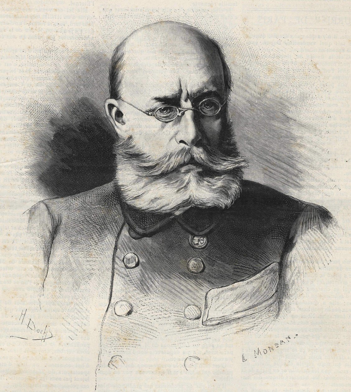 لويس ليون سيزار فيدربه (1818 - 1889) الجنرال الفرنسي والمستعمر ، نقش من القرن التاسع عشر. مجموعة Bianchetti بواسطة فنان غير معروف