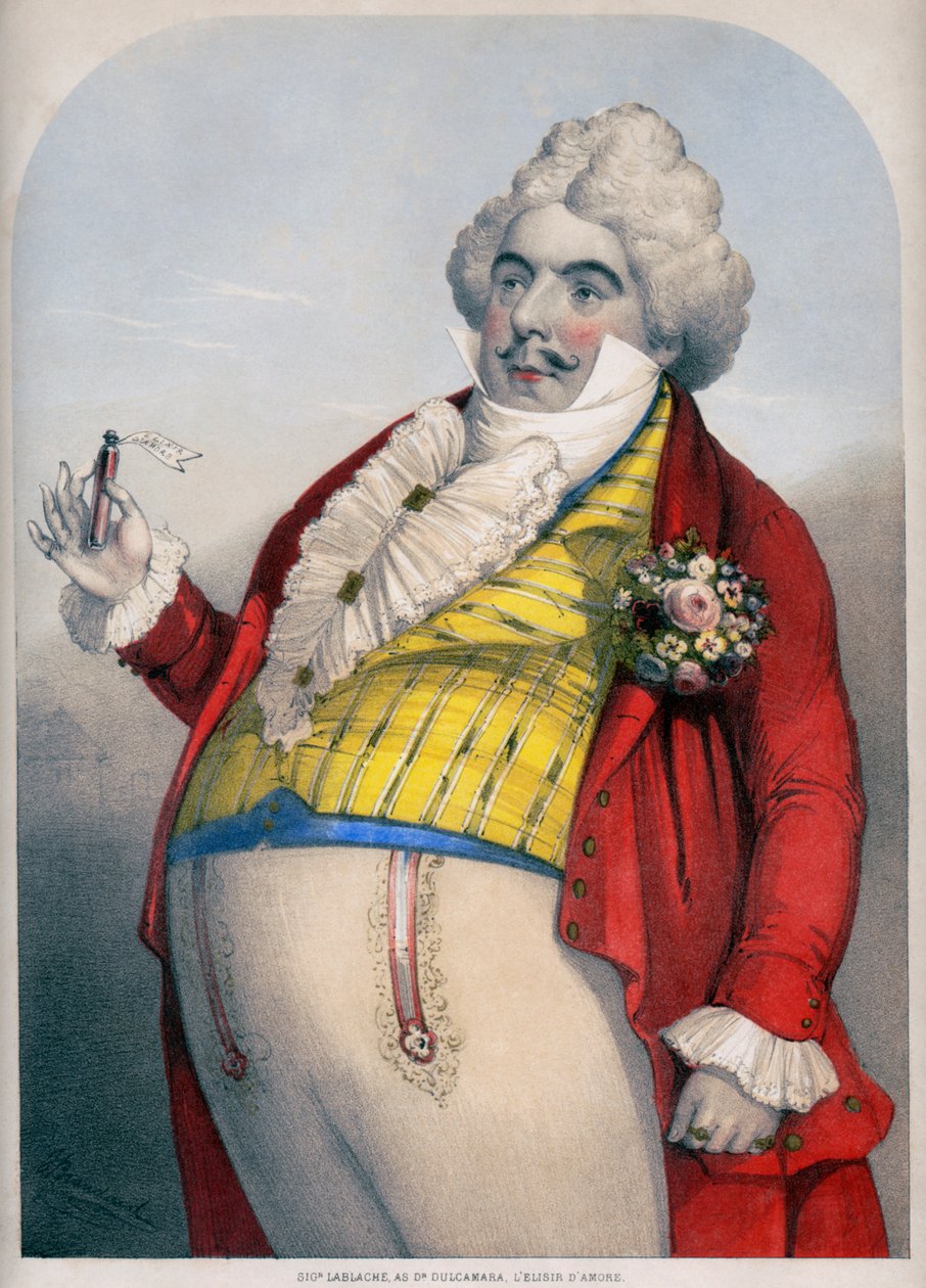 لويجي لابلاش ، الجهير الإيطالي في دور دكتور دولكامارا في أغنية Donizetti