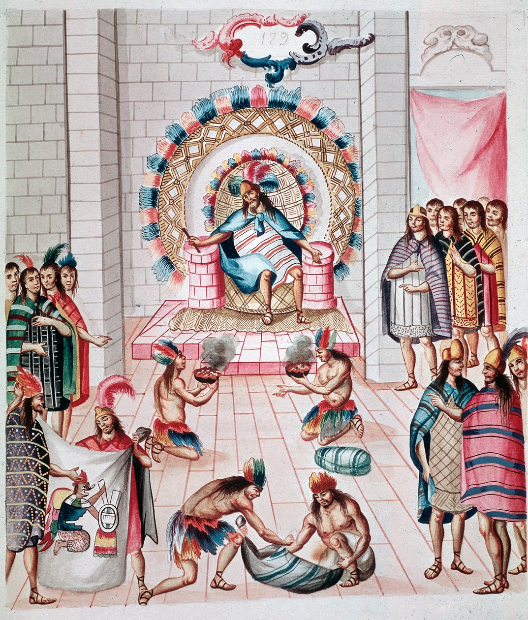 تقديم القرابين للملك (ألوان مائية ، 1770-1780) بواسطة فنان غير معروف