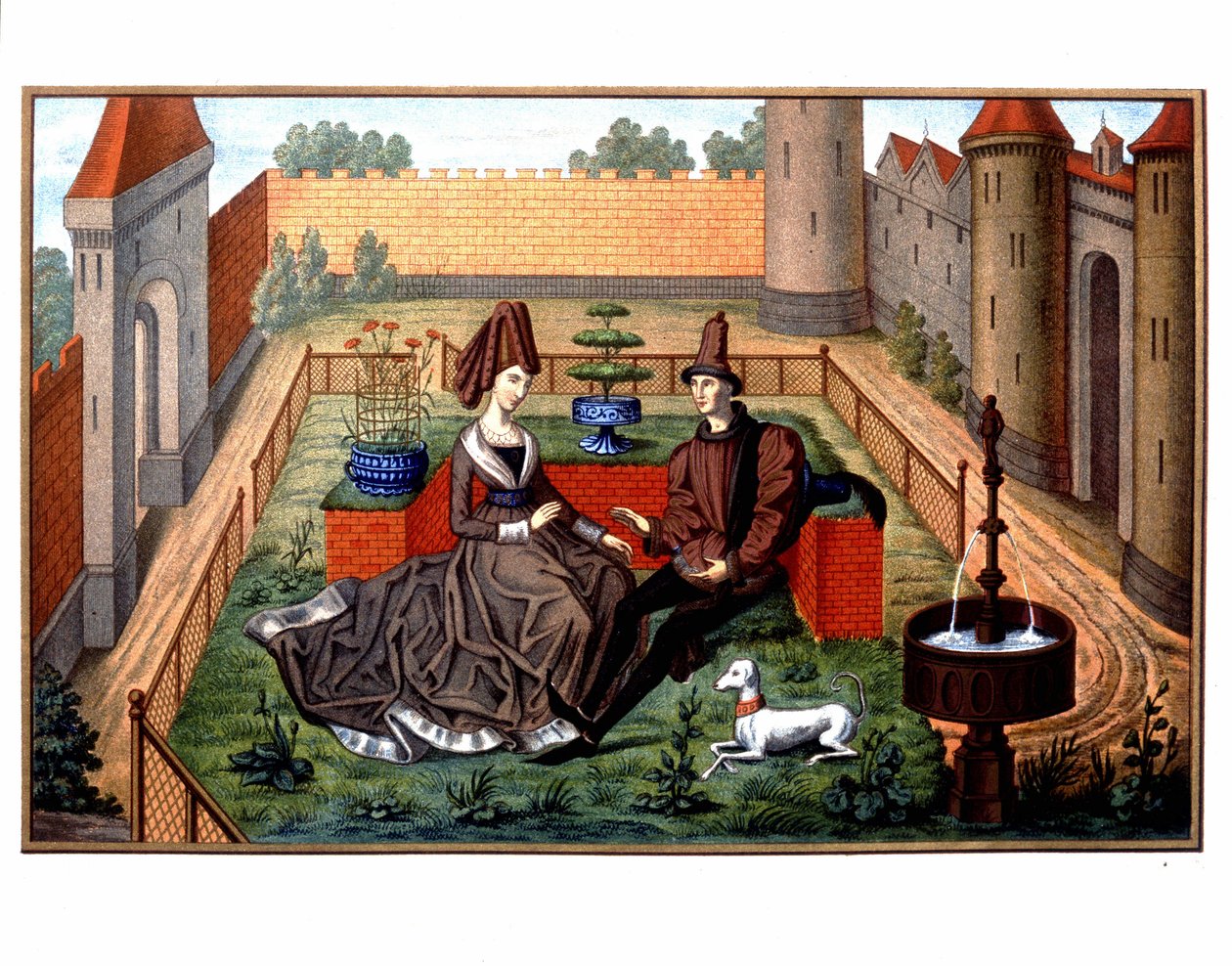 Maulgis و Oriande الجميل (مشهد الحب اللطيف) ، العصور الوسطى بواسطة فنان غير معروف