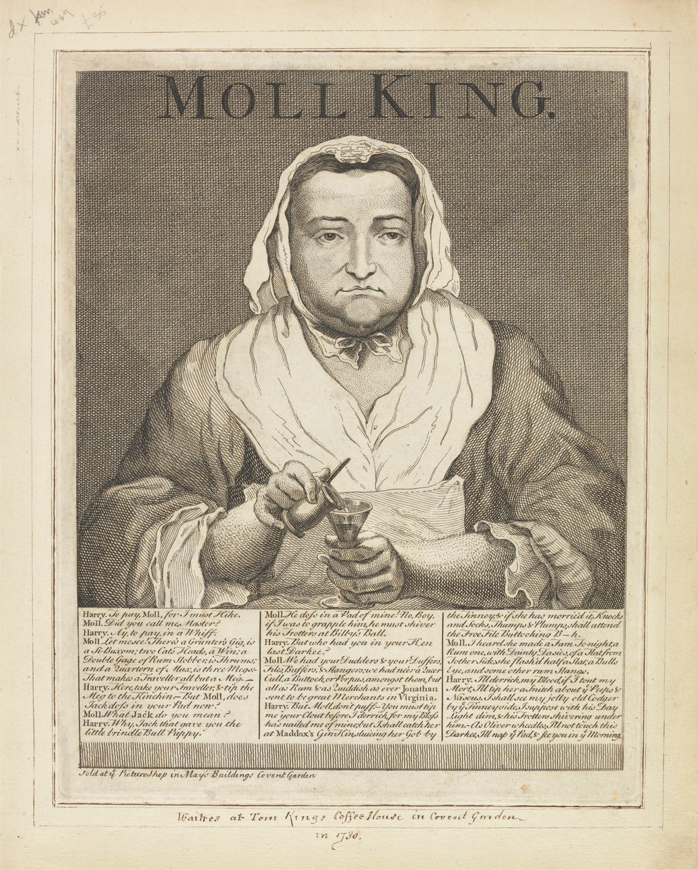 Moll King (صورة محفورة على جانب العريضة لعشيقة King