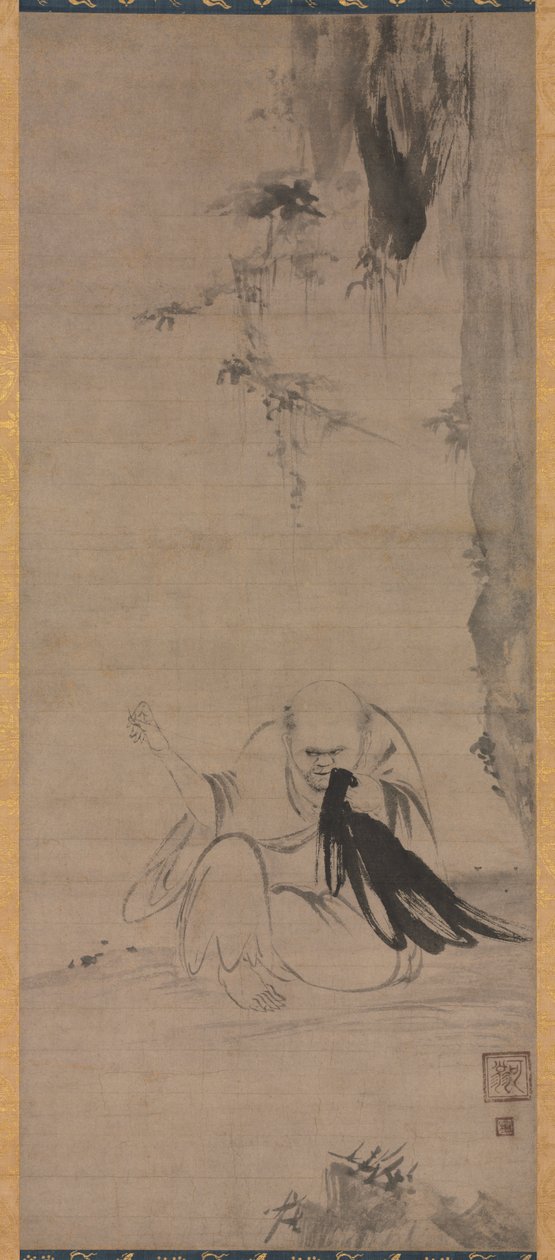الراهب يصلح الملابس في شمس الصباح (Chōyō Hotetsuzu) بواسطة فنان غير معروف