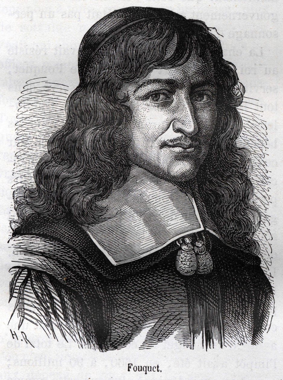 نيكولا فوكيه (1615 - 1680) ، رجل دولة فرنسي. نقش من "L'Histoire de France" بقلم Henri Martin، sd. القرن ال 19. بواسطة فنان غير معروف