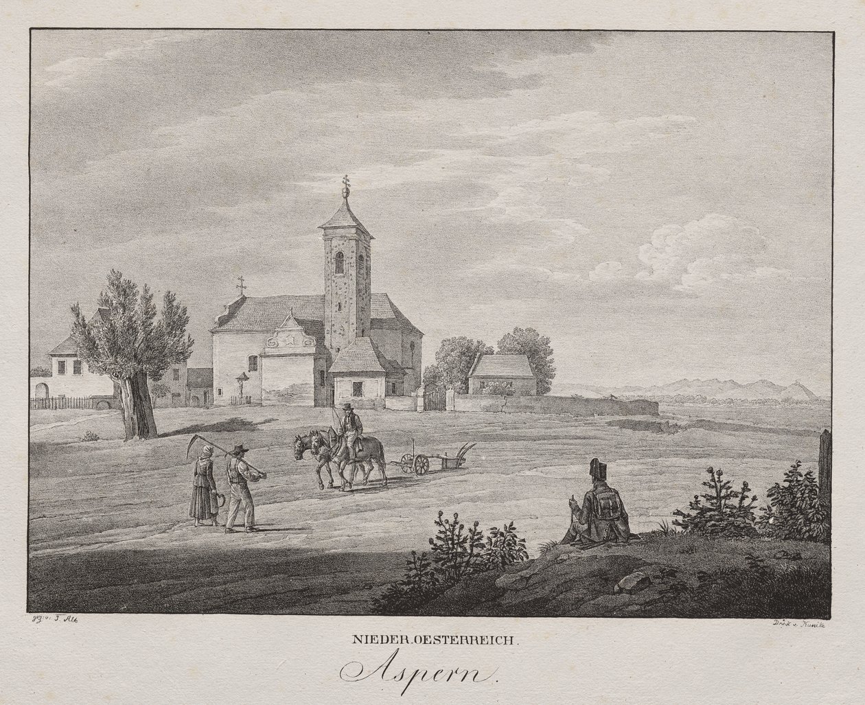 النمسا السفلى ، Aspern بواسطة فنان غير معروف