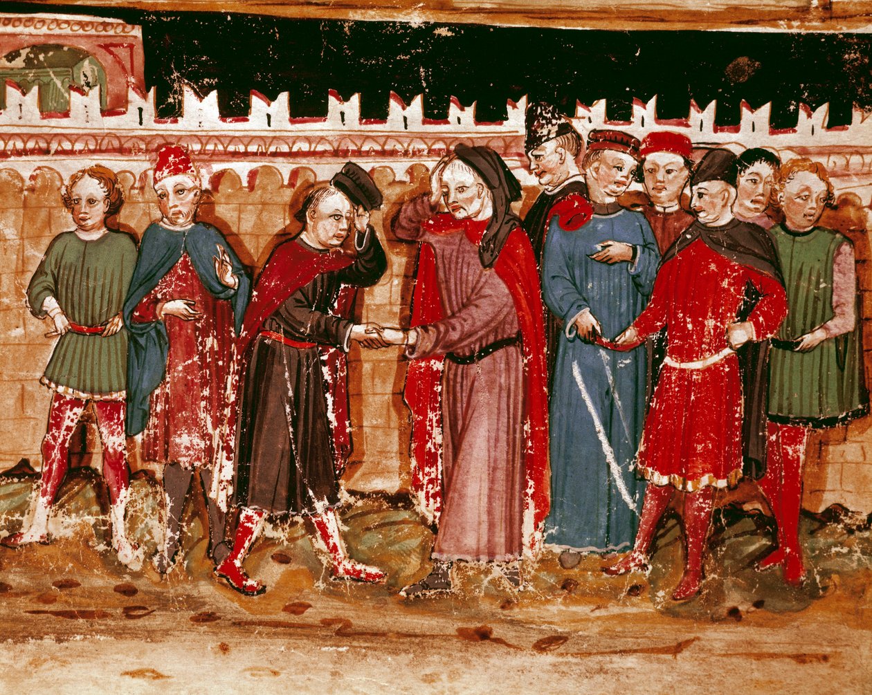 مسؤولو المنمنمات غابيل من المخطوطة (السيدة H V-5) "Codex de Privileges" بواسطة فنان غير معروف
