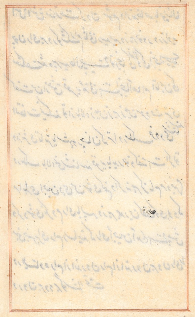 صفحة من حكايات ببغاء (توتي-ناما): صفحة نصية (فارغة) بواسطة فنان غير معروف