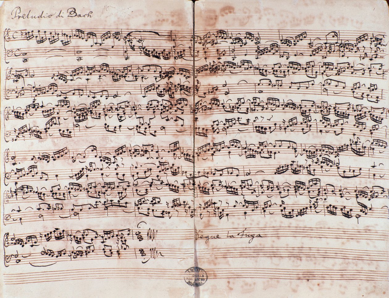صفحة مقدمة في C في The Well-Tempered Clavier بقلم يوهان سيباستيان باخ بواسطة فنان غير معروف