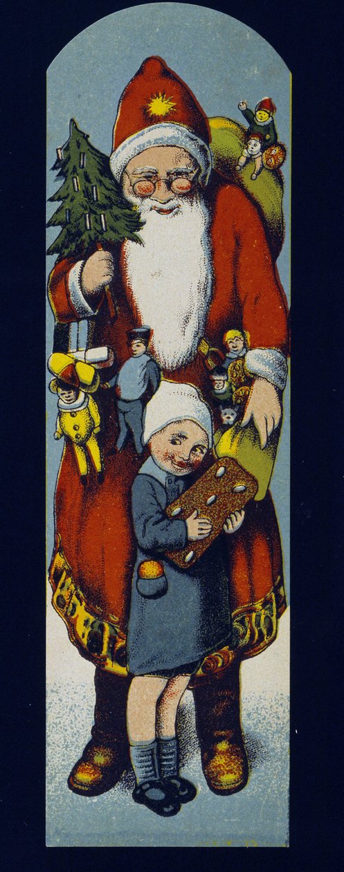 Pere Noel ، كرتون موزّع في عبوات خبز الزنجبيل. sd. أواخر القرن التاسع عشر. بواسطة فنان غير معروف