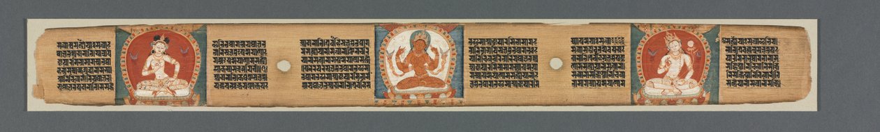 كمال الحكمة في ثمانية آلاف سطر: Ashtasahasrika Prajnaparamita: ورقة مزخرفة بواسطة فنان غير معروف
