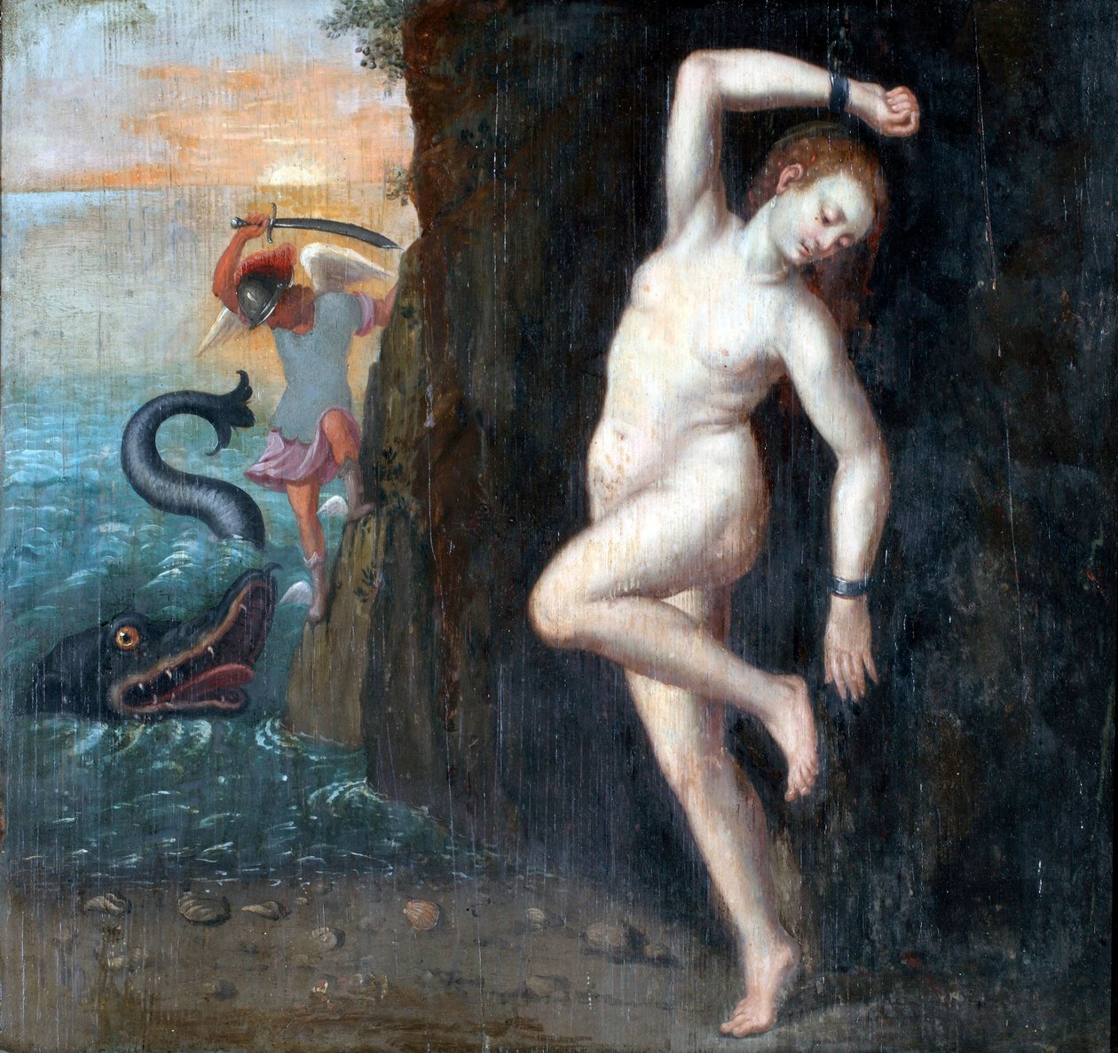 بيرسي وآخرون أندروميد - فرساوس وأندروميدا par Anonymous ، كاليفورنيا. 1600 زيت على خشب ، 62x65.4 - متحف بتوج أورمو الإقليمي بواسطة فنان غير معروف