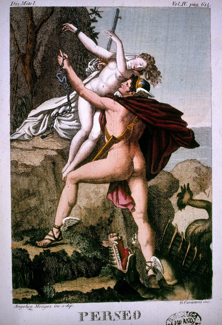 Perseus يحرر أندروميدا - في القاموس الأسطوري بواسطة فنان غير معروف