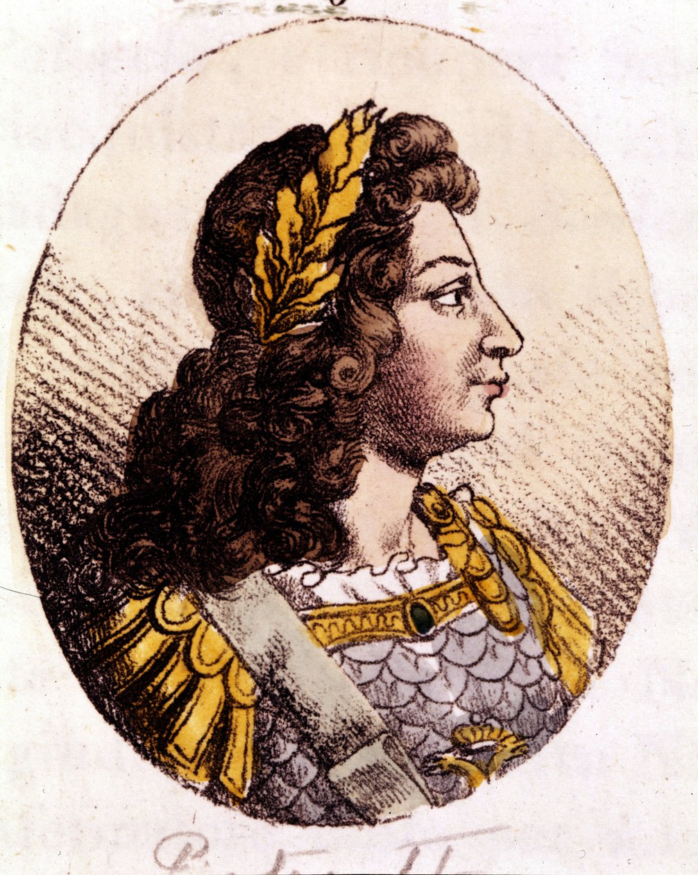 بطرس الثاني (1715 إلى 1730). إمبراطور روسيا (1727-1730). نقش من بداية القرن التاسع عشر بواسطة فنان غير معروف