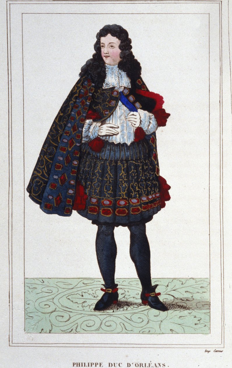 فيليب الثاني ، دوق أورليان ، شارتر ، فالوا ، نيمور ومونتبنسير (1674-1723). حاكم فرنسا من عام 1715 إلى عام 1723. نقش من عام 1830. بواسطة فنان غير معروف