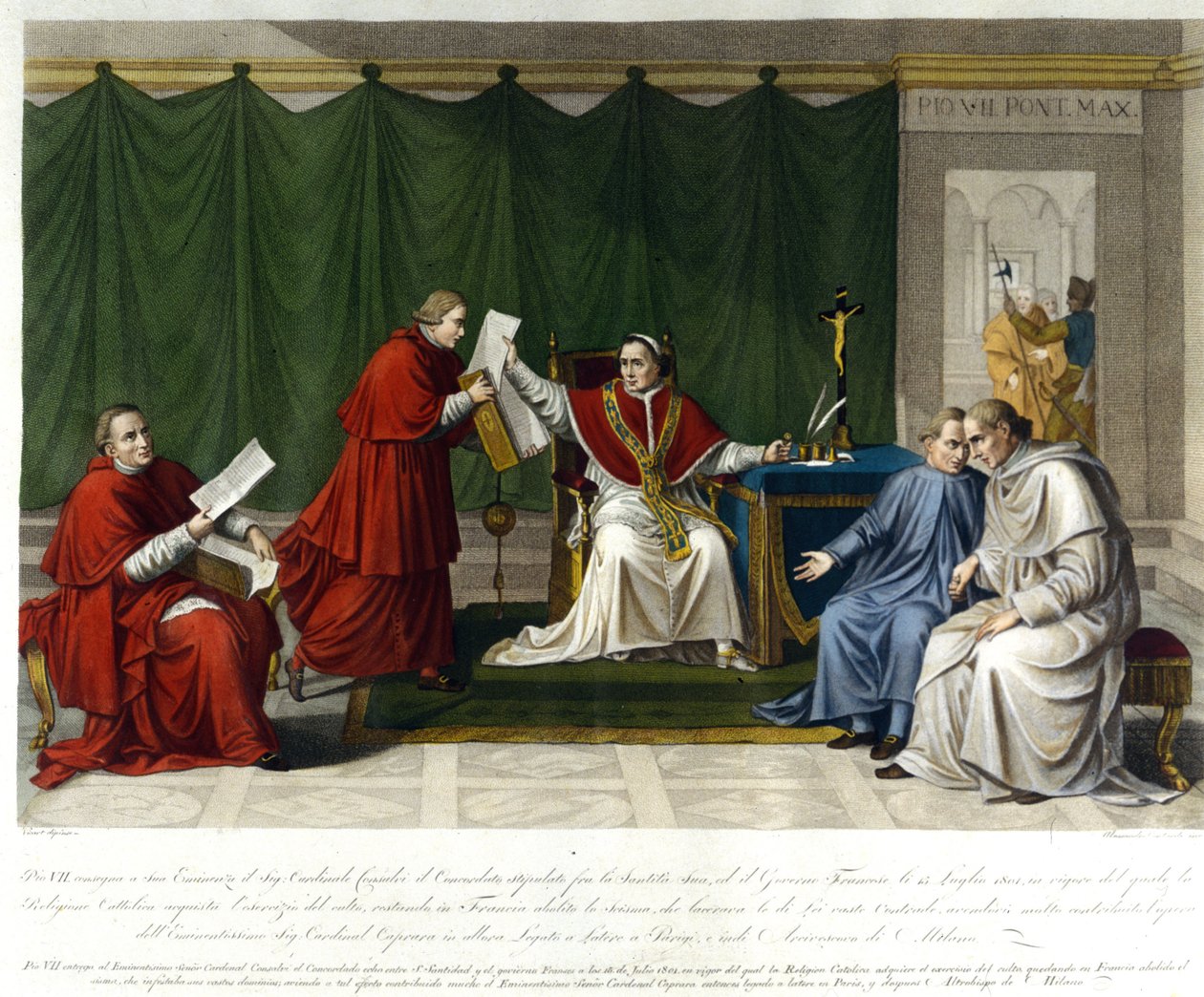 كتب بيوس السابع (1742 - 1823) إلى الكاردينال كونسالفي الكونكوردات بين الكرسي الرسولي وفرنسا في 15 يوليو. بواسطة فنان غير معروف