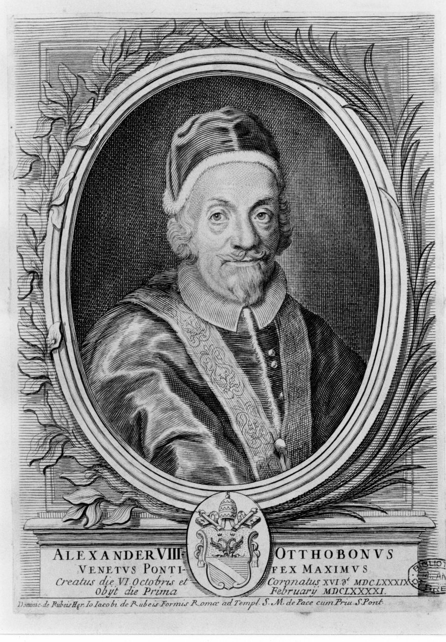 البابا الكسندر الثامن (1610 - 1691). بواسطة فنان غير معروف