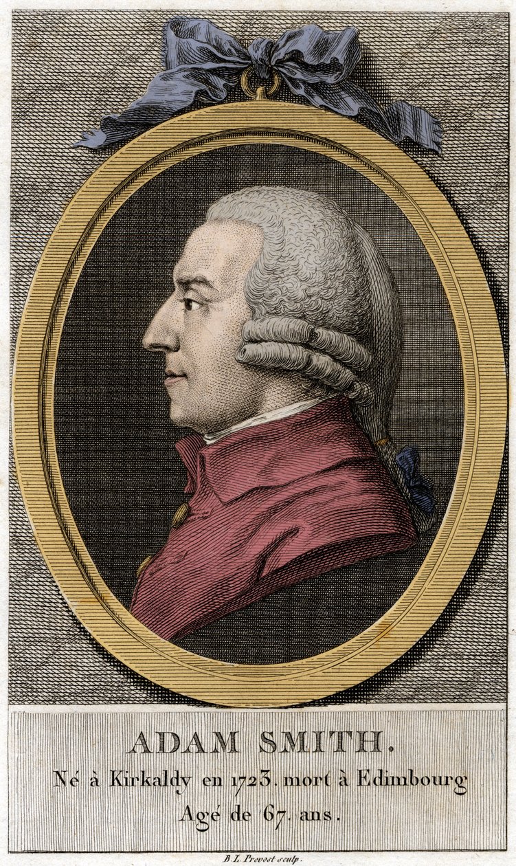 صورة لآدم سميث (1723 - 1790) ، الفيلسوف والخبير الاقتصادي الاسكتلندي. بواسطة فنان غير معروف
