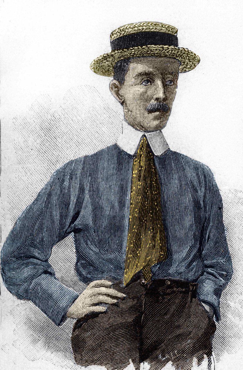 صورة لألبرتو سانتوس دومونت (1873-1932) ، فنان طيران برازيلي. بواسطة فنان غير معروف