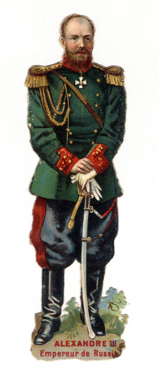 صورة ألكسندر الثالث ، إمبراطور روسيا (1845-1894). أواخر القرن التاسع عشر الطباعة الحجرية الملونة. مجموعة خاصة بواسطة فنان غير معروف