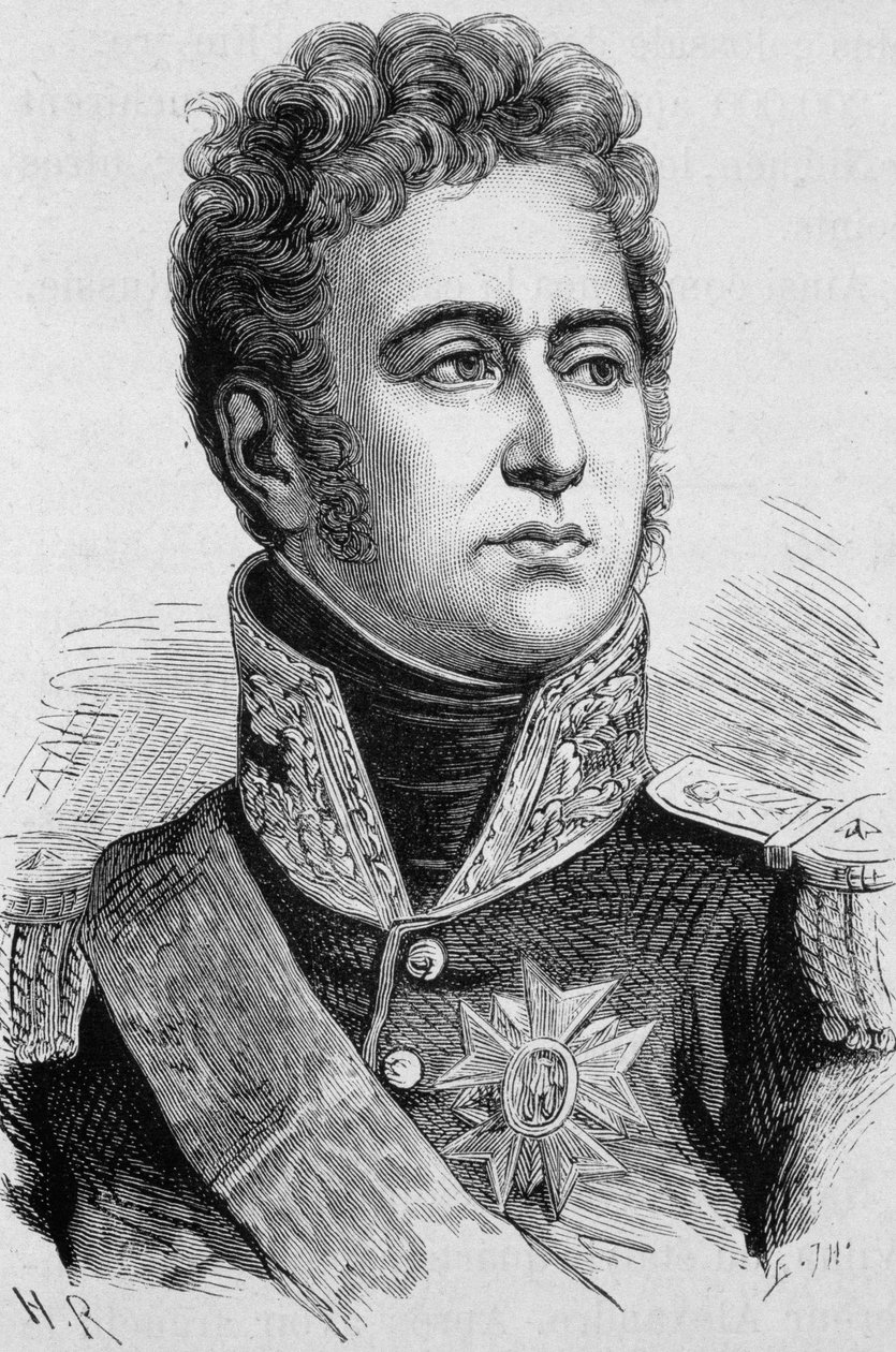 صورة ألكسندر لو ، ماركيز دي لوريستون (1768 - 1828). نقش نهاية القرن التاسع عشر في "هيستوار دو فرانس" له. مارتن. بواسطة فنان غير معروف