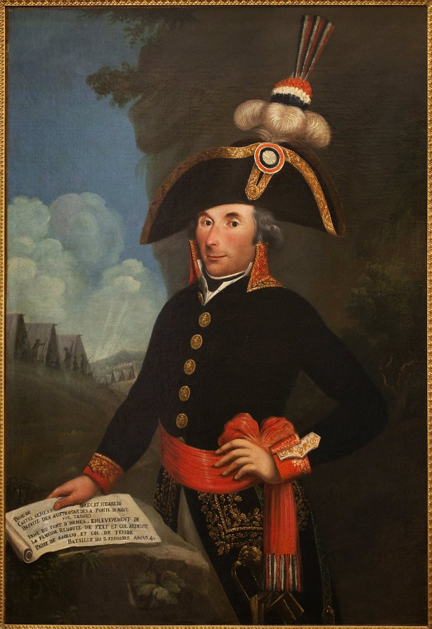 صورة لأندريه ماسينا (1758-1817 ، دوق ريفولي وأمير إسلنغ ، ماريشال الإمبراطورية) ، مرتديًا زي الفرقة العامة. لوحة مجهولة ، زيت على قماش 1796 ، صورة شخصية بواسطة فنان غير معروف