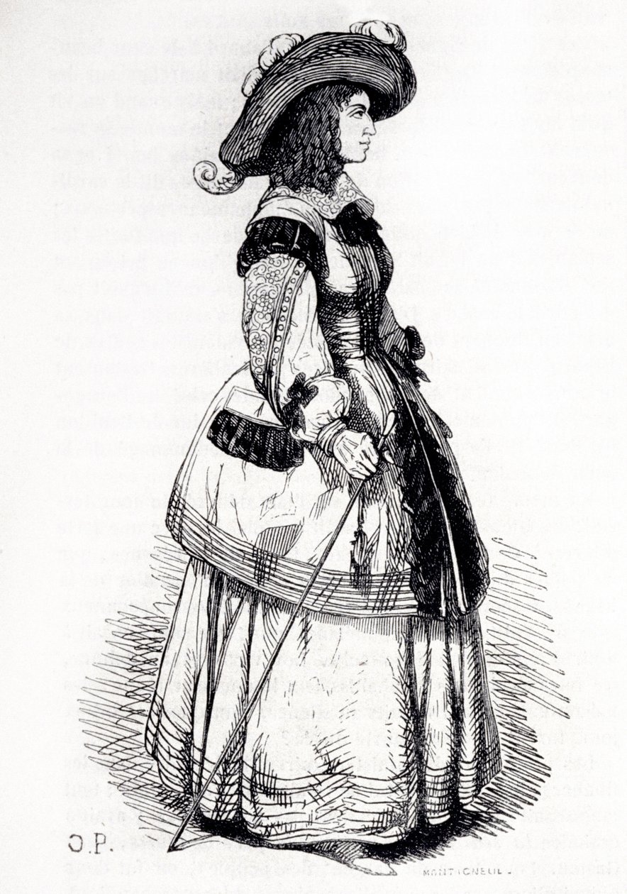 صورة آن ماري لويز دورلينز ، دوقة (مدام) مونتبينسييه دي لا غراند مادموزيل (1627-1693) نقش من القرن الثامن عشر بواسطة فنان غير معروف