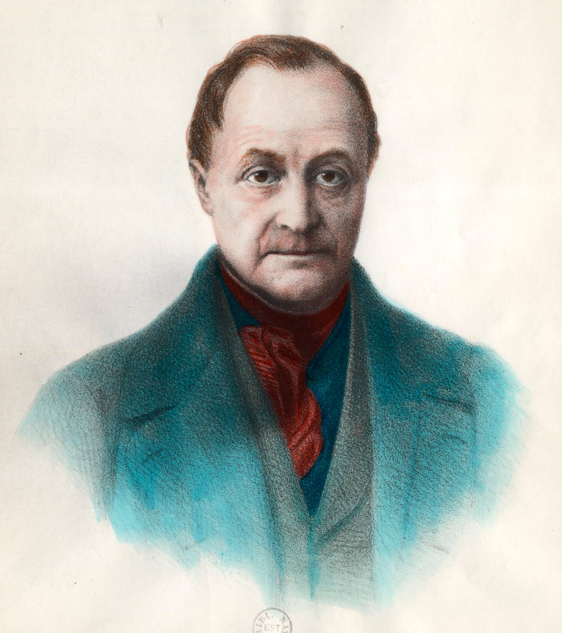 Portrait of Auguste Comte (1798 - 1857), French philosopher. Engraving of the 19th century. Private collection. بواسطة فنان غير معروف