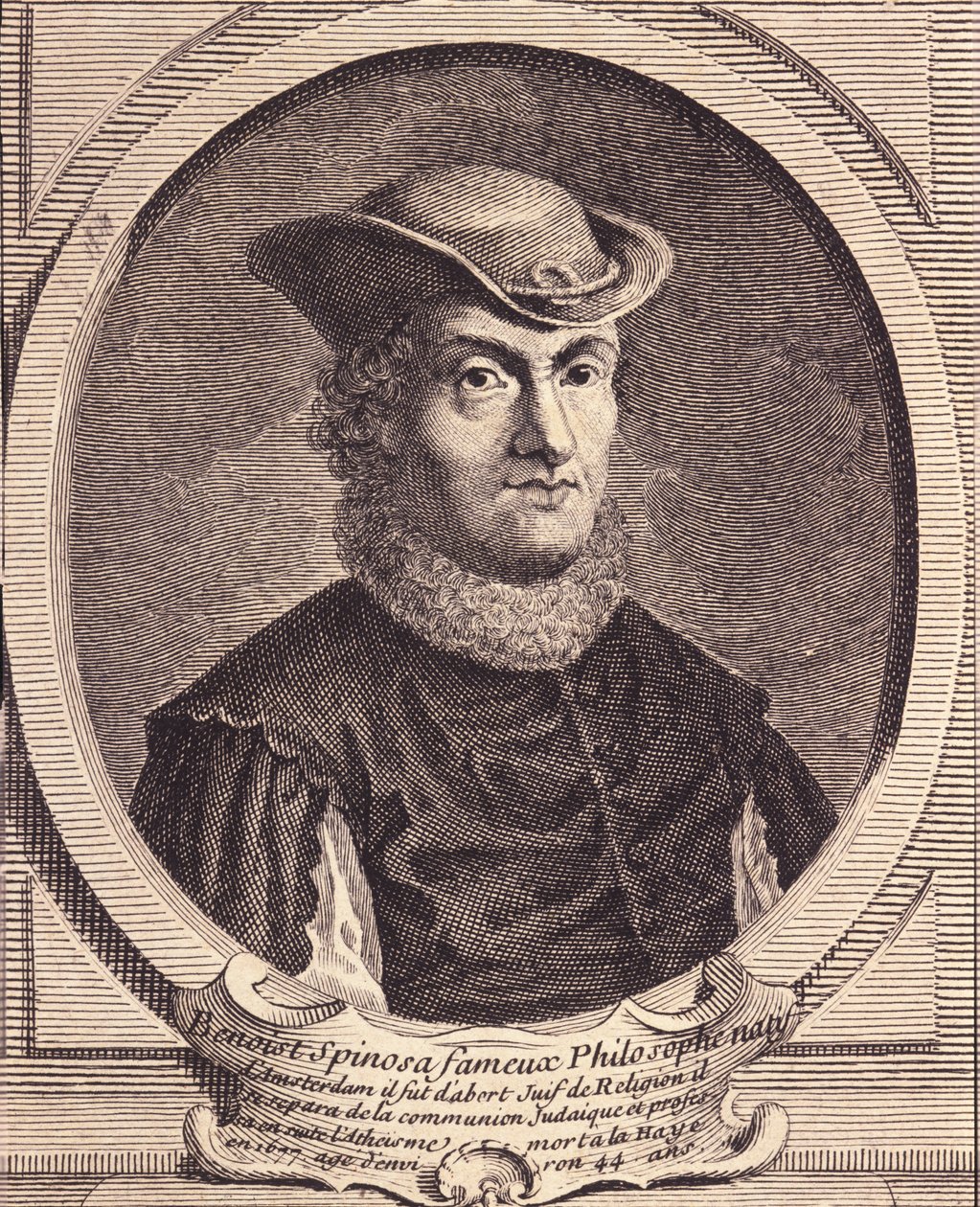 صورة لباروخ سبينوزا (1632-1677) ، الفيلسوف الهولندي ، المعروف أيضًا باسم بينتو دي إسبينوزا أو بينيديكتوس دي سبينوزا أو بينوا دي سبينوزا. نقش القرن الثامن عشر. بواسطة فنان غير معروف