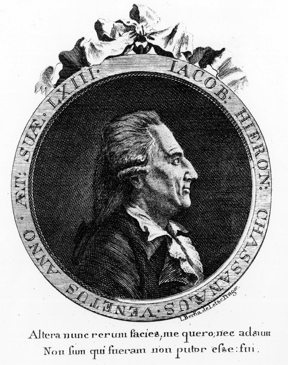 صورة لكازانوفا (1725 - 1798) - صورة في مقدمة الكتاب ، في "" تاريخ هروبي من سجون جمهورية البندقية "" ، كتبت إلى دوكس في بوهيميا بواسطة فنان غير معروف