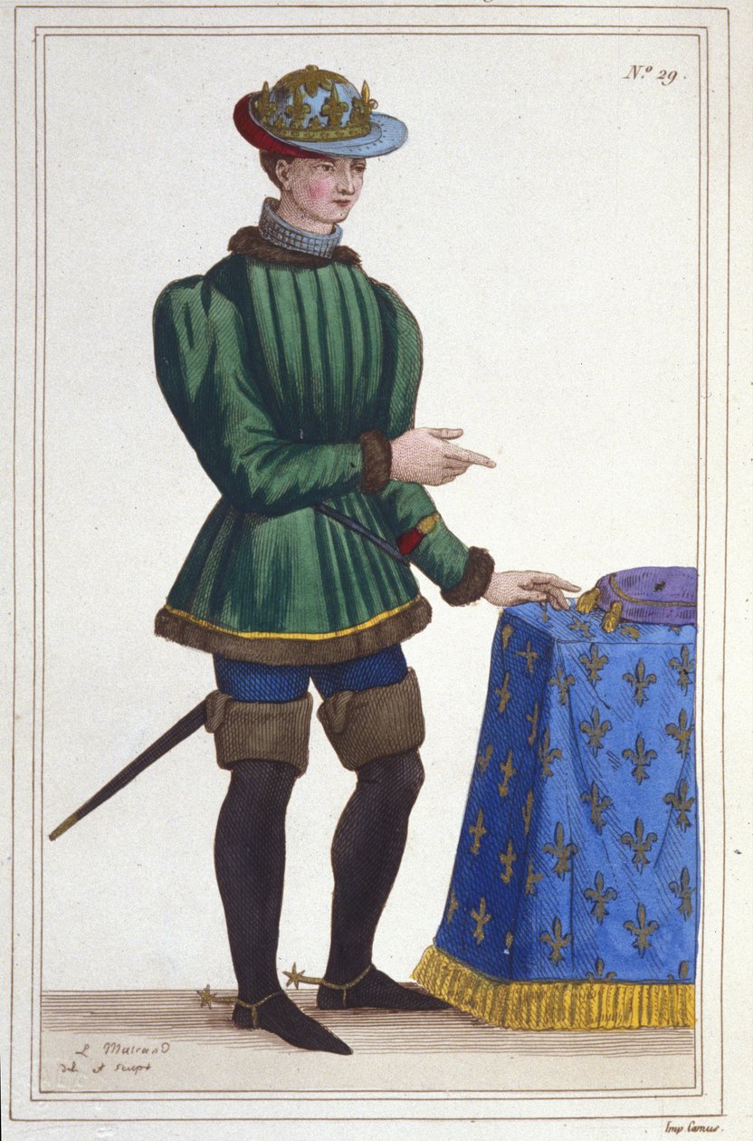 صورة لتشارلز السابع (1403 - 1461) ، نقش ملك فرنسا عام 1830 بواسطة فنان غير معروف