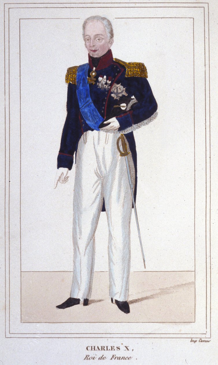 صورة لتشارلز العاشر ، ملك فرنسا (1757 - 1836) نقش عام 1830 بواسطة فنان غير معروف