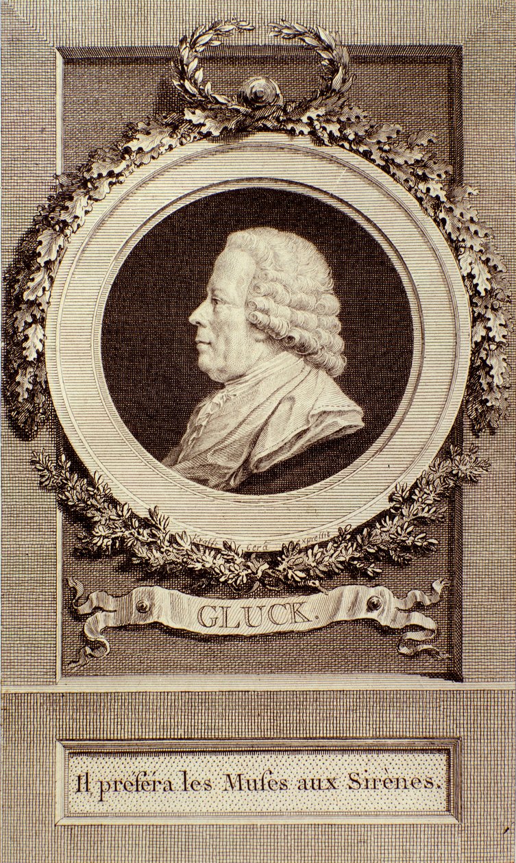 صورة كريستوف غلوك (1714-1787) نقش الملحن الألماني. القرن ال 18. بولونيا ، متحف الموسيقى المدنية بواسطة فنان غير معروف