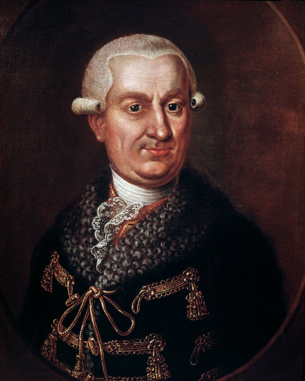 صورة للكونت فرانز أنطون فون نوستيتز-رينيك (1725-1794) مؤسس مسرح الدولة في براغ عام 1783 (صورة للأرستقراطي فرانتيسك أنتونين كونت نوستيتز رينيك الذي بنى مسرح إستيتس أو ستافوفسكي ديفادلو ، براغ) لوحة مجهولة بواسطة فنان غير معروف