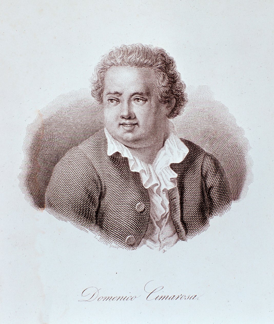 صورة لدومينيكو سيماروزا (1749-1801) نقش الملحن الإيطالي. القرن ال 18. ميلان ، مكتبة المعهد الموسيقي بواسطة فنان غير معروف
