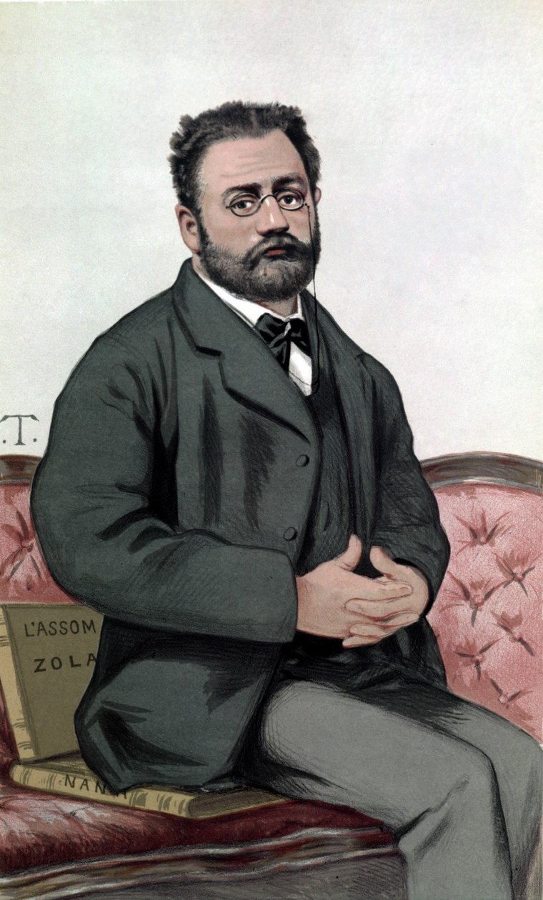 صورة شخصية لإميل زولا (1840-1902) - في "" فانيتي فير "" "بتاريخ 24/1/1880. بواسطة فنان غير معروف
