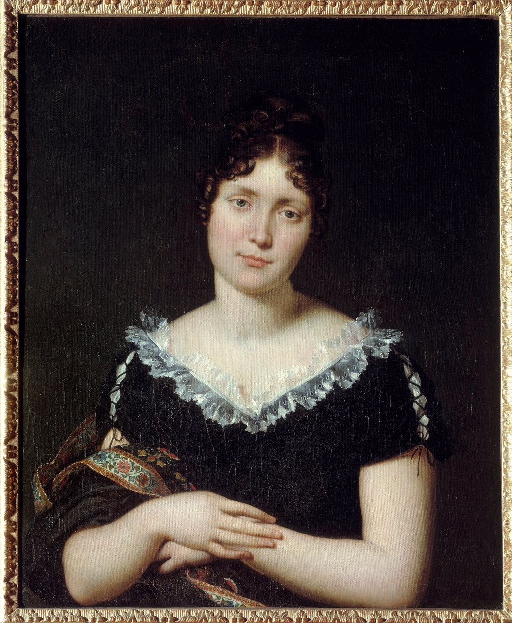 صورة إميلي لويز دي بوهارنيه (1781-1855) ، كومتيس دي لافاليت ، ابنة فرانسوا دي بوهارنيه (1756-1846) تزوجت أنطوان دي لافاليت (1765 - 1830) في عام 1802. خدمات الاستقبال والإرشاد. بواسطة فنان غير معروف
