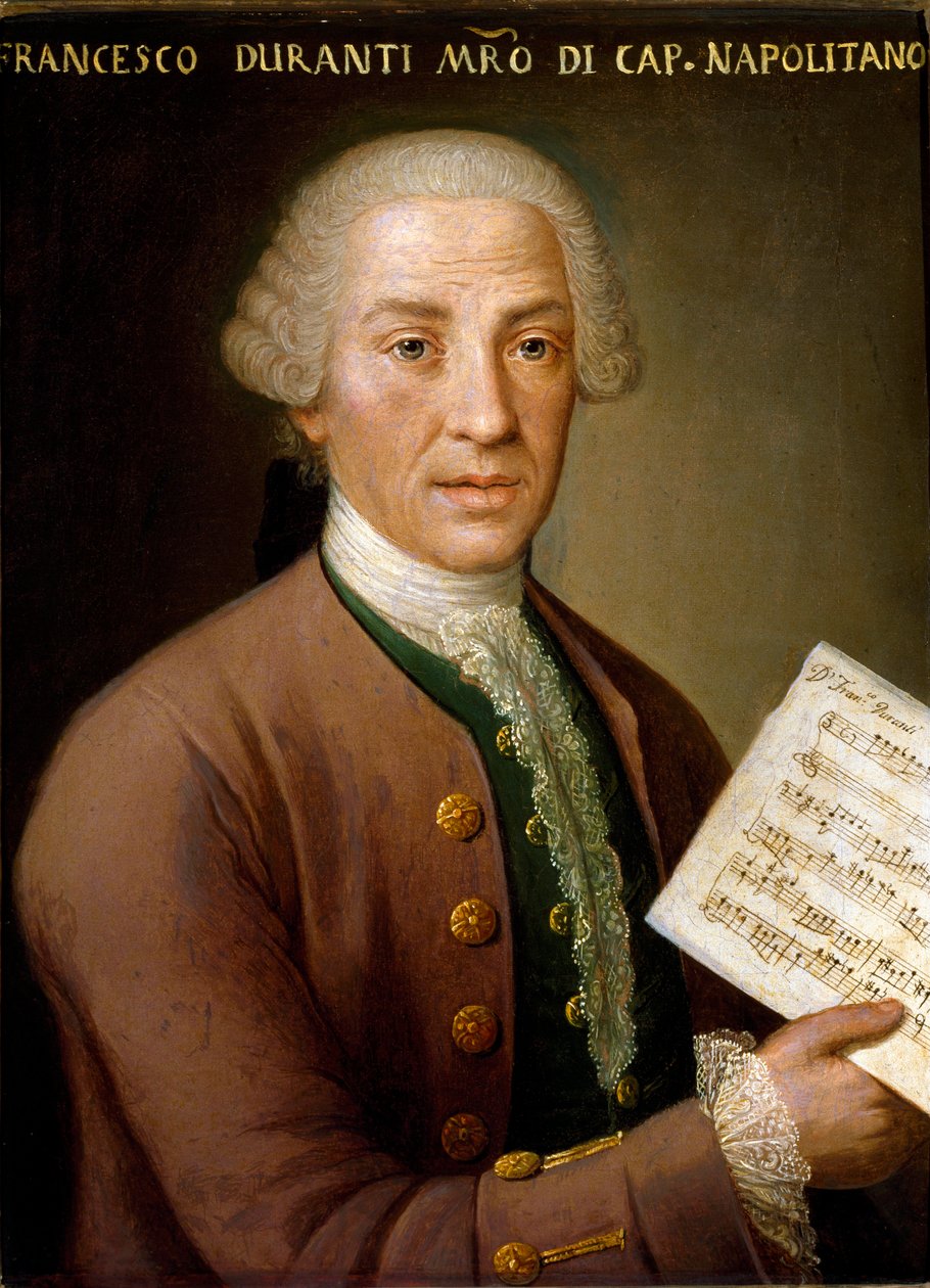 Portrait of Francesco Durante (1684-1755), organist and master of the Neapolitan chapel Anonymous painting. 18th century Bologna, Civico Museo Bibliografico Musicale بواسطة فنان غير معروف