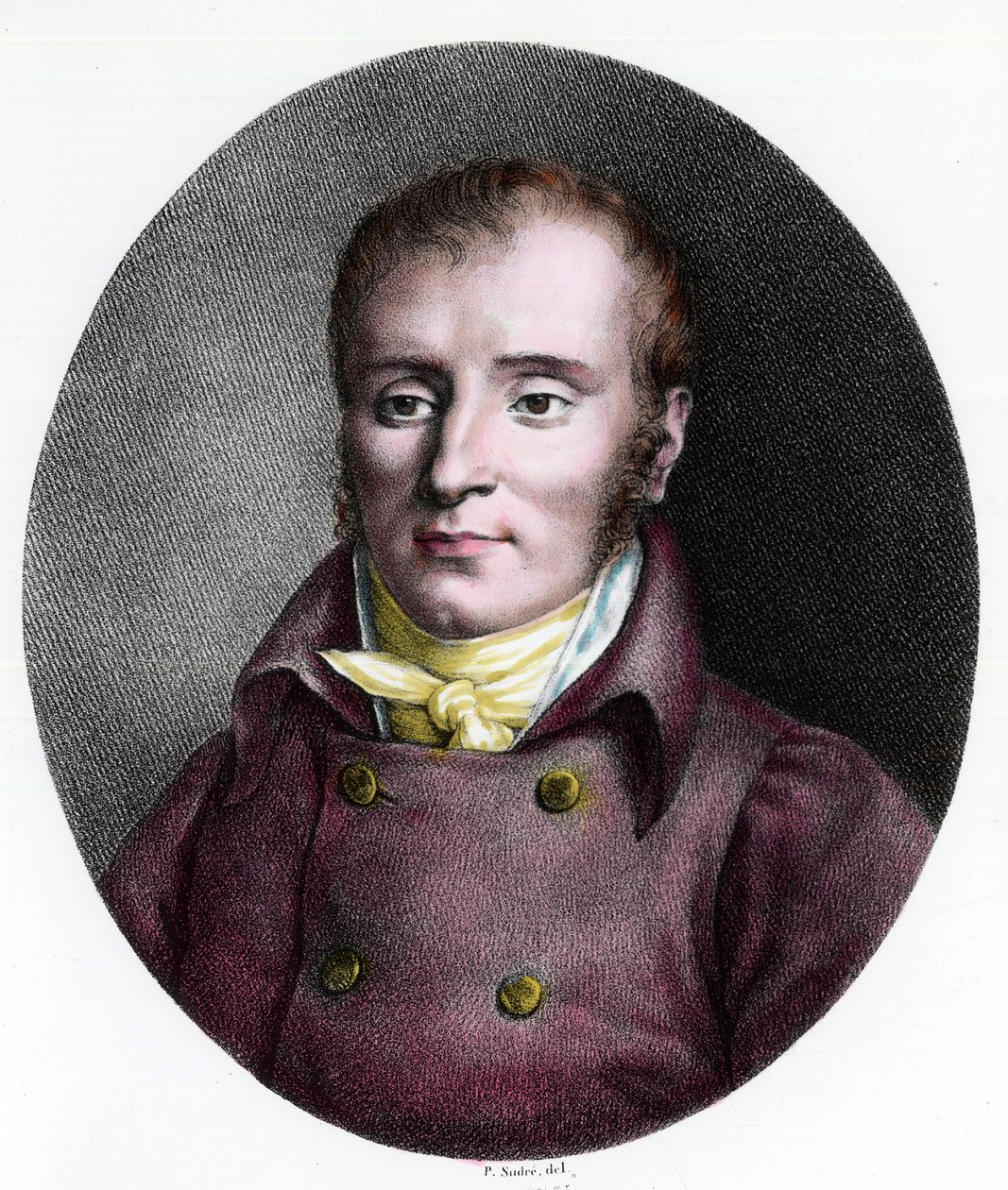 صورة للطبيب الفرنسي فرانسوا كزافييه بيشات (1771 - 1802). نقش القرن الثامن عشر. مجموعة خاصة. بواسطة فنان غير معروف