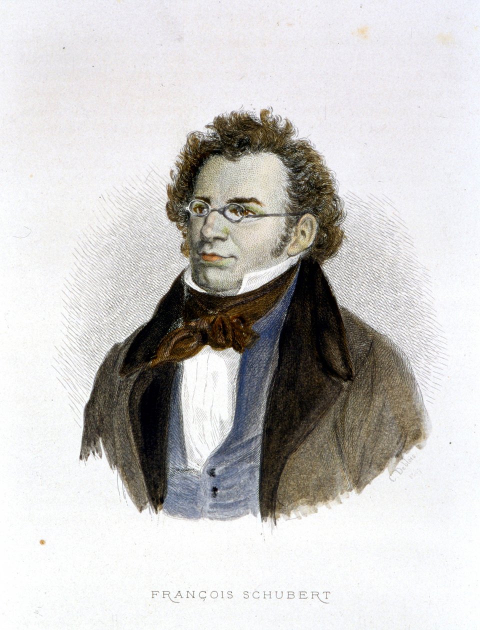 صورة لفرانتس شوبرت (1797-1828) - نقش بواسطة فنان غير معروف