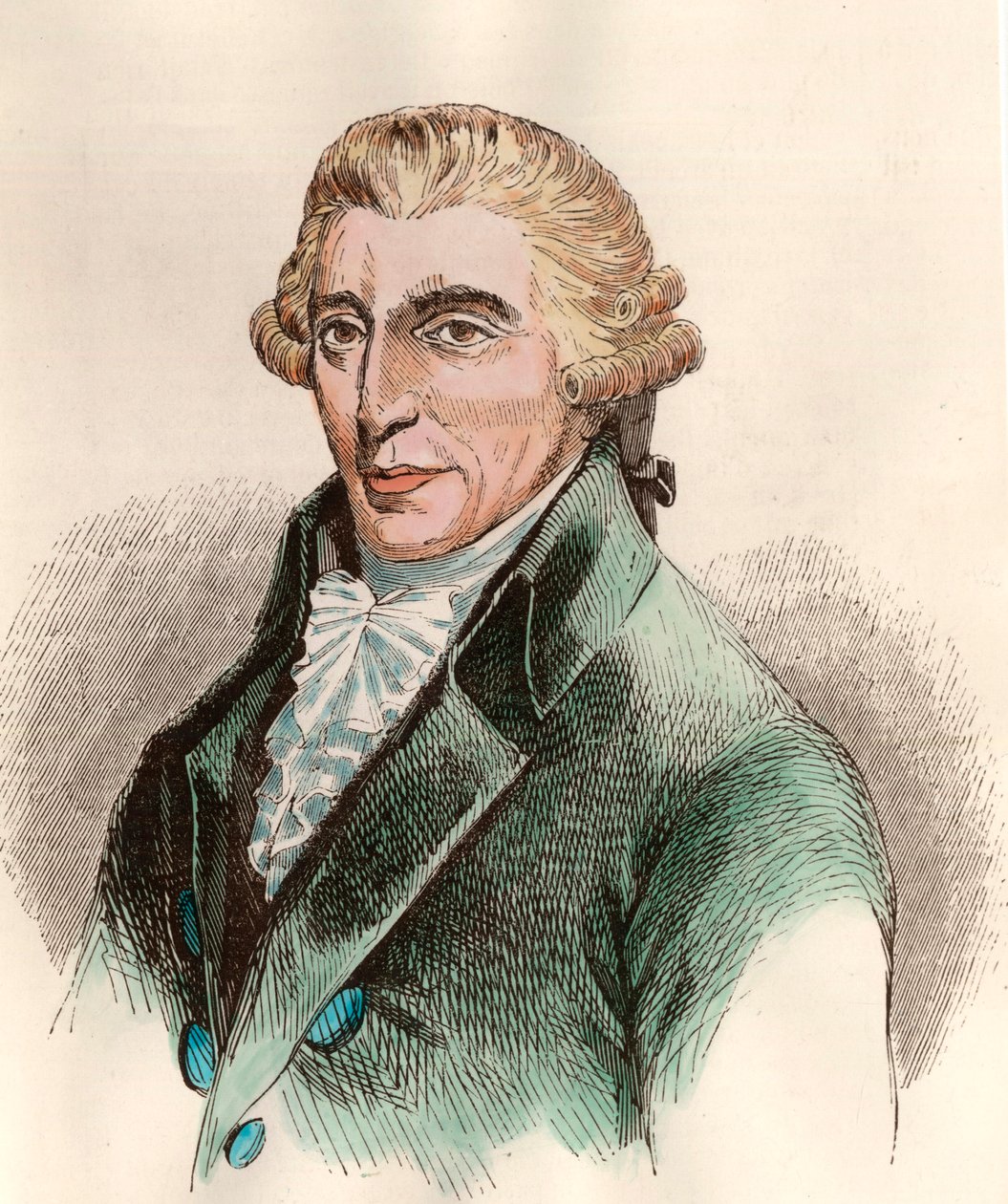 صورة لفرانز جوزيف هايدن (1732 - 1809) ، ملحن نمساوي. نقش القرن الثامن عشر. مجموعة خاصة. بواسطة فنان غير معروف