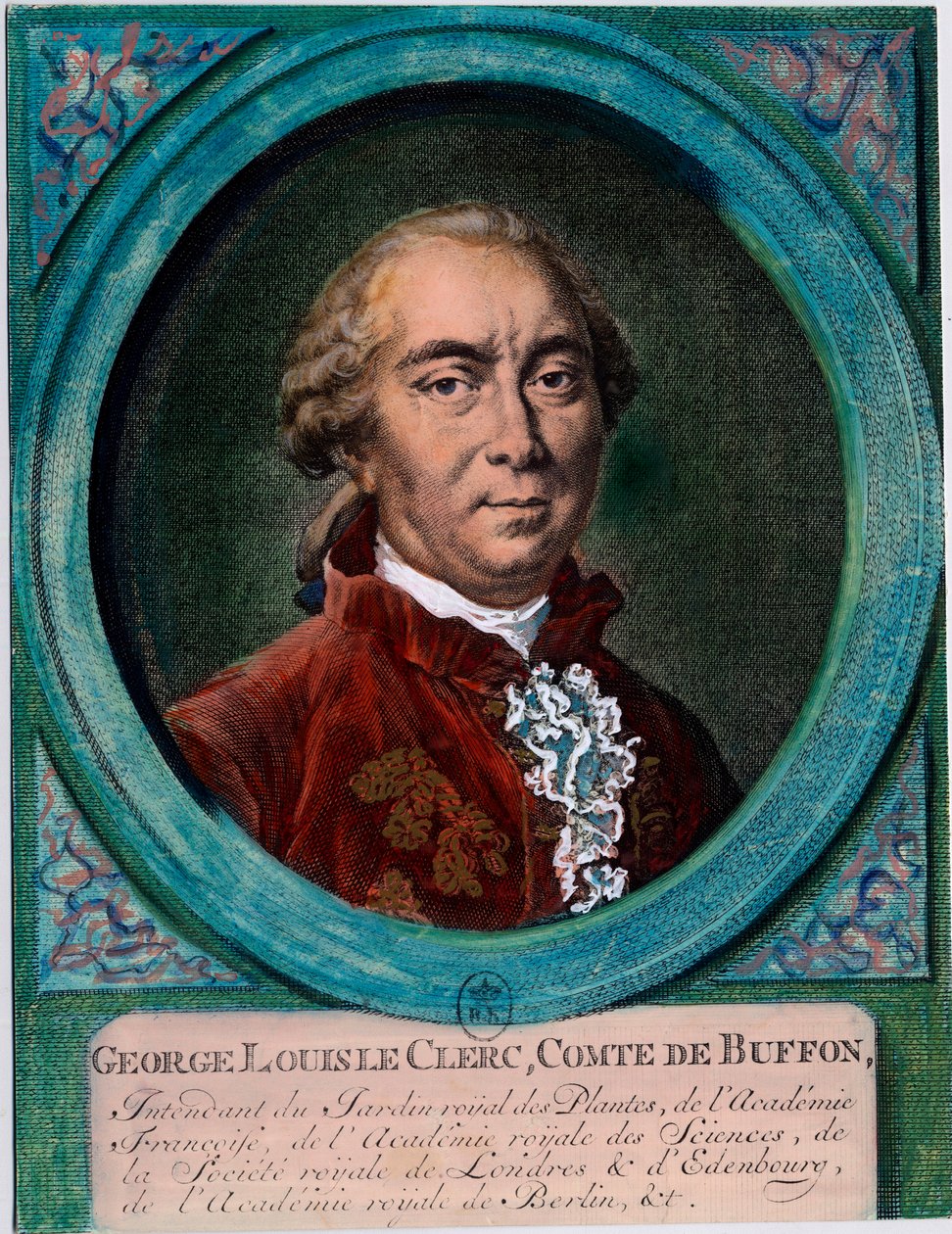 صورة لجورج لويس لو كليرك ، كونت بوفون (1707-1788) ، عالم الطبيعة والكاتب الفرنسي. نقش القرن الثامن عشر. مجموعة خاصة. بواسطة فنان غير معروف