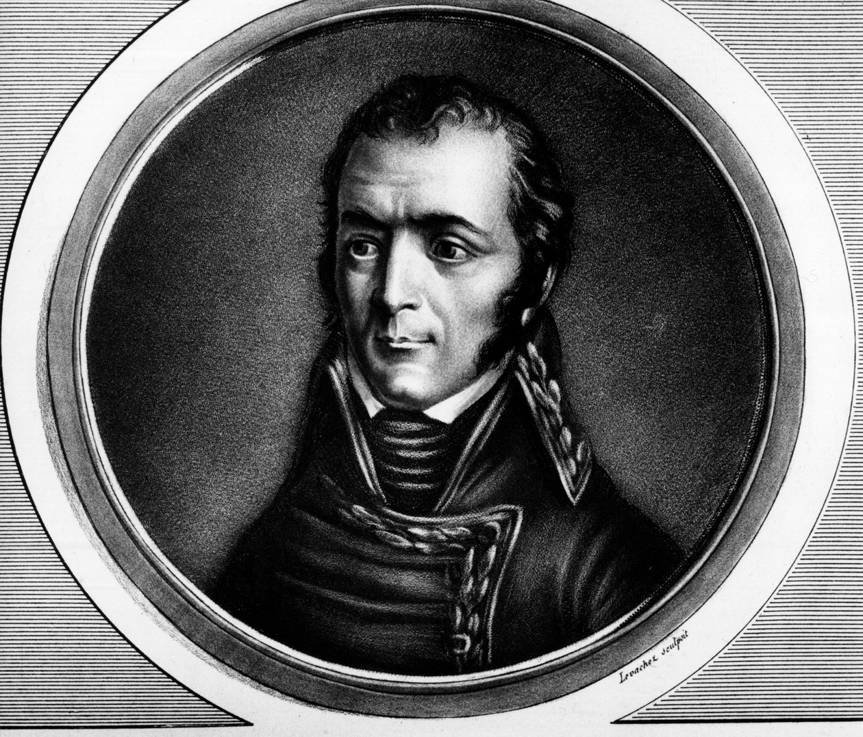 صورة لغيوم ماري آن برون (1763-1815) ، مارشال فرنسا. نقش في "" مجموعة كاملة من اللوحات التاريخية للثورة الفرنسية ، في ثلاثة مجلدات "" "1804. بواسطة فنان غير معروف