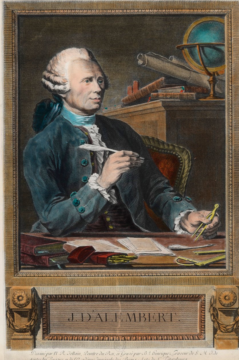 صورة جان لو روند دالمبيرت (1717 - 1783) ، عالم رياضيات وفيلسوف فرنسي. نقش القرن الثامن عشر. مجموعة خاصة. بواسطة فنان غير معروف