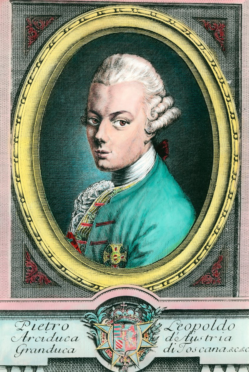 صورة ليوبولد الثاني ملك النمسا ، دوق توسكانا الأكبر (1747-1792). نقش مجموعة خاصة من القرن الثامن عشر بواسطة فنان غير معروف