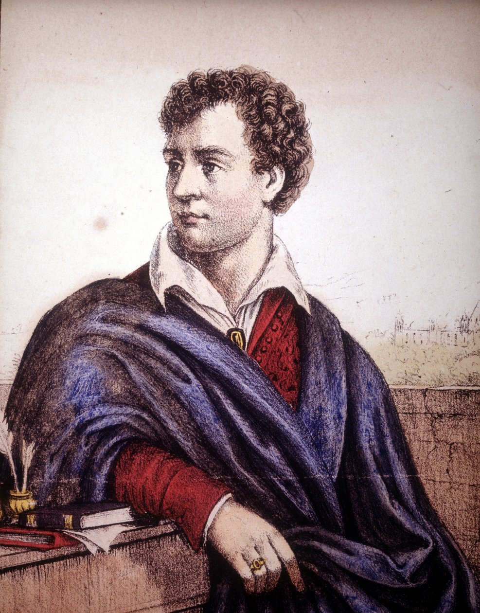 صورة للورد جورج جوردون نويل بايرون (1788-1824) ، البارون السادس ، الشاعر البريطاني. بواسطة فنان غير معروف